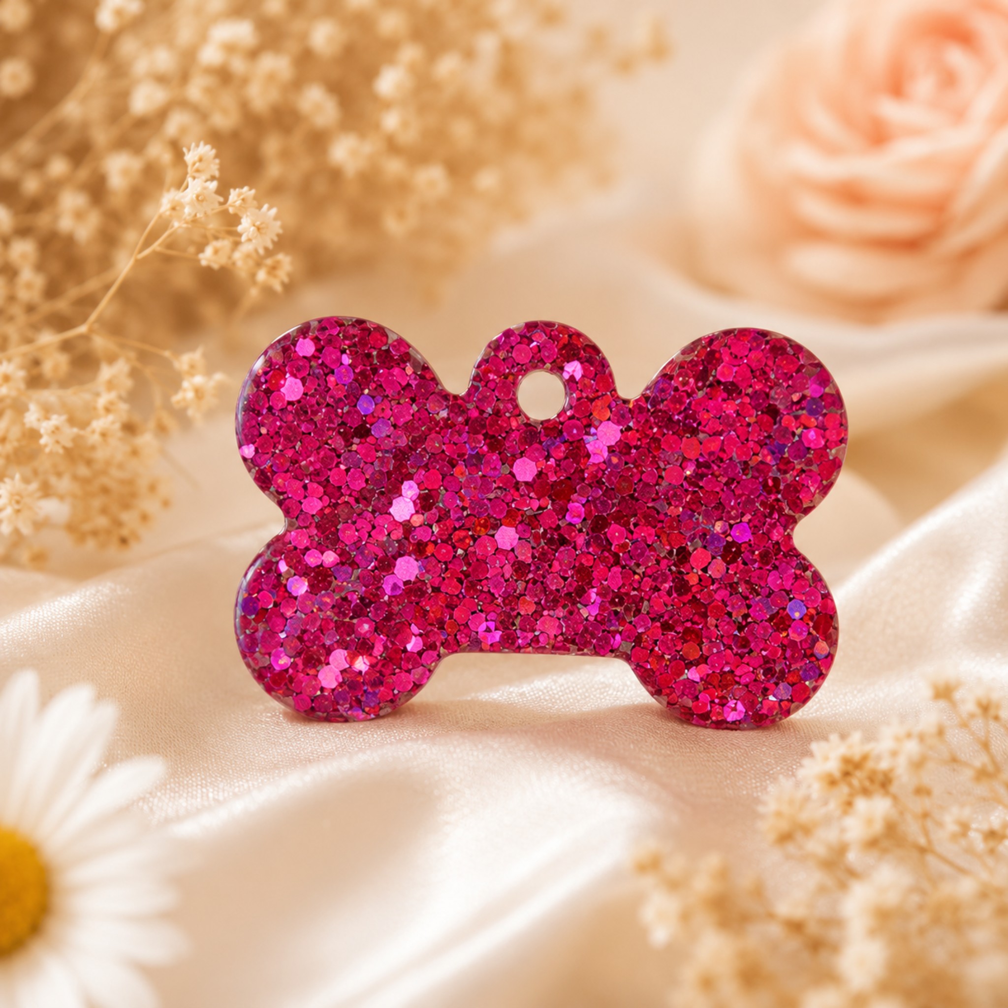 Medagliette Personalizzabili in Resina Glitter per Animali